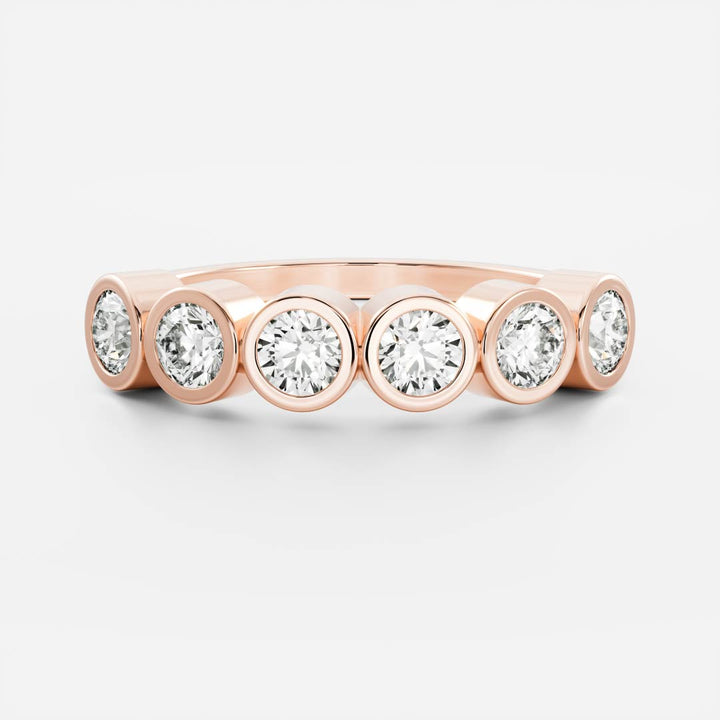 Round Bezel Set Lab Diamond Wedding Band