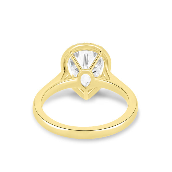 1.50CT Round Halo Diamond Ring Gold Setting