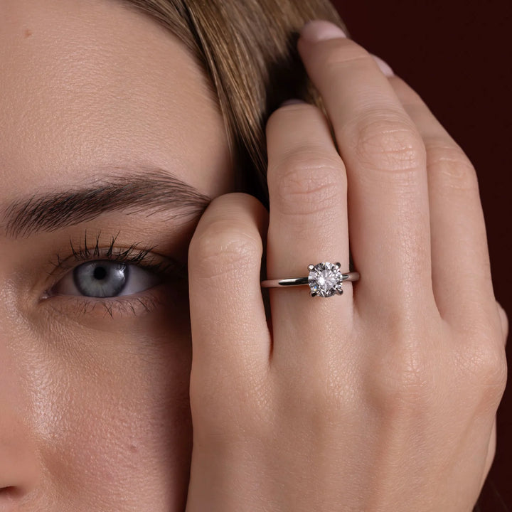 elegant round diamond solitaire engagement ring IGI certified USA