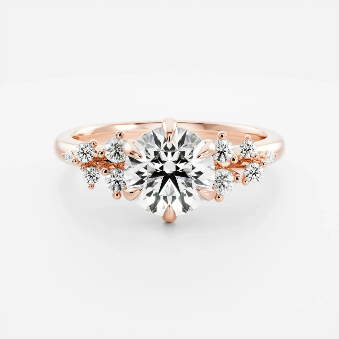 round cut cluster diamond engagement ring 1.5 carat lab diamond USA