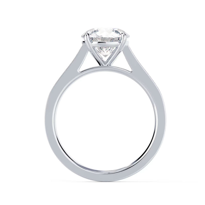 cathedral channel set engagement ring lab grown diamond