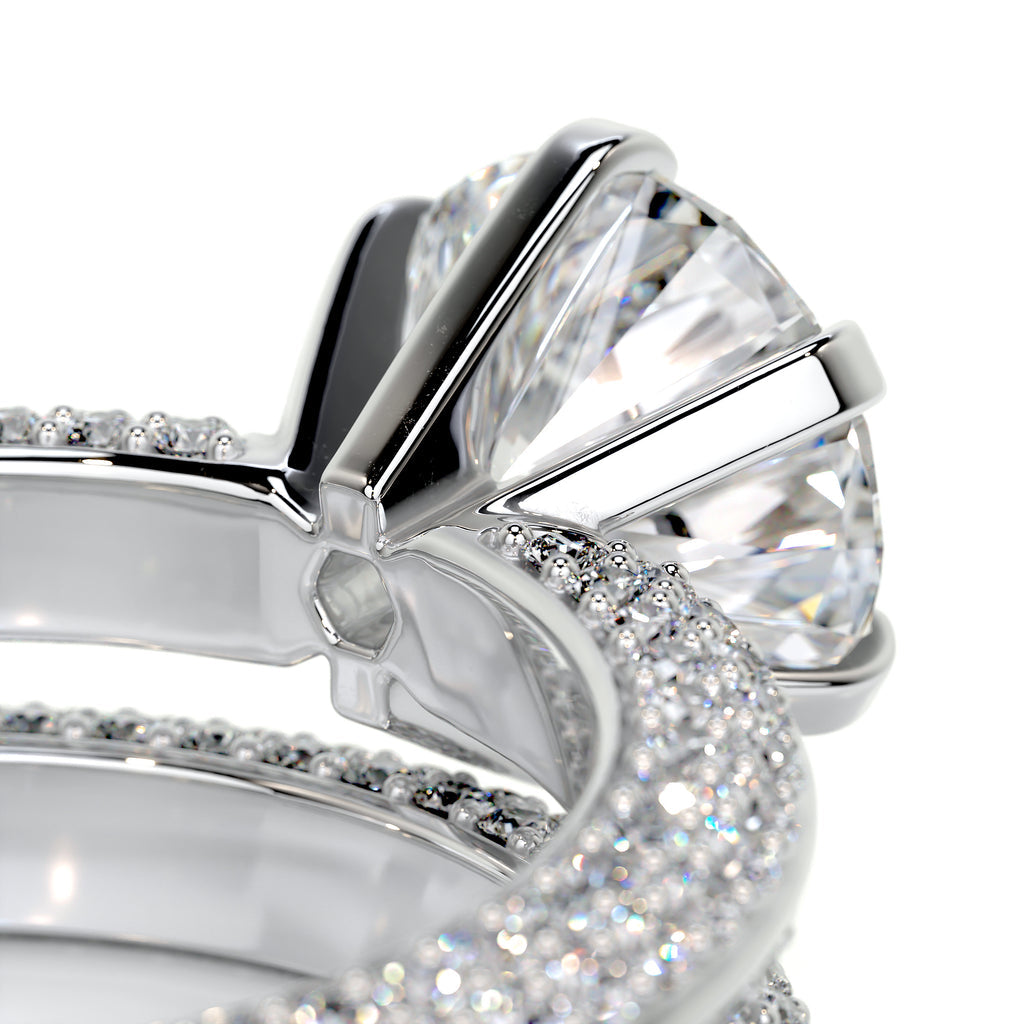 Round Cut Lab Diamond Ring Set