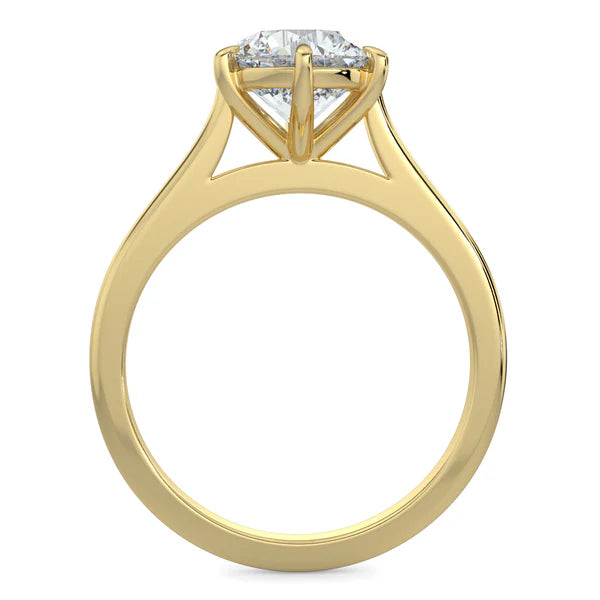 round cut cathedral engagement ring 2 carat lab diamond USA