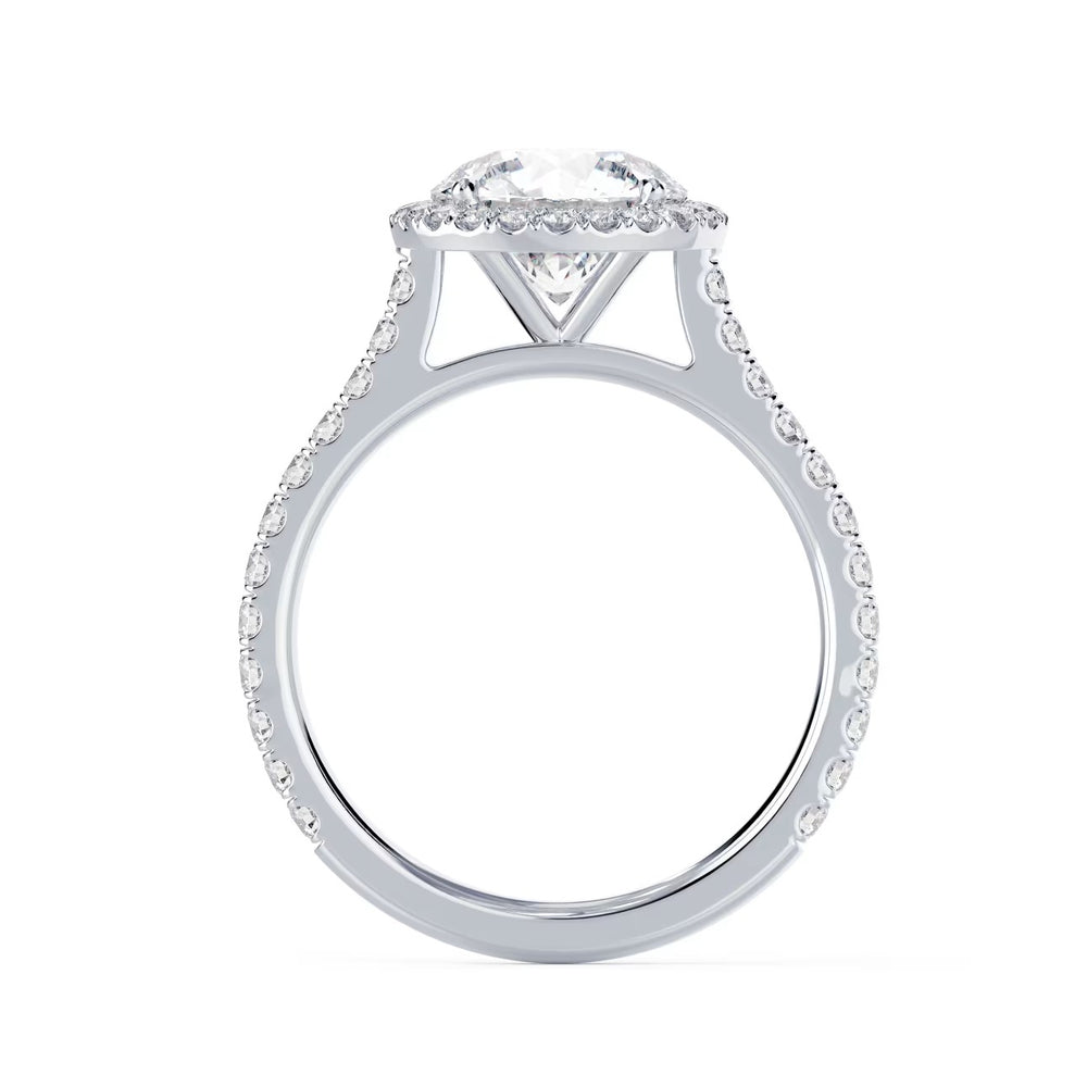 round halo engagement ring USA