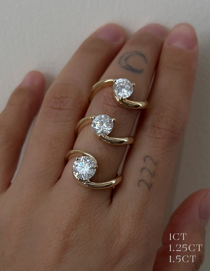 Round Cut Lab Diamond Engagement Ring