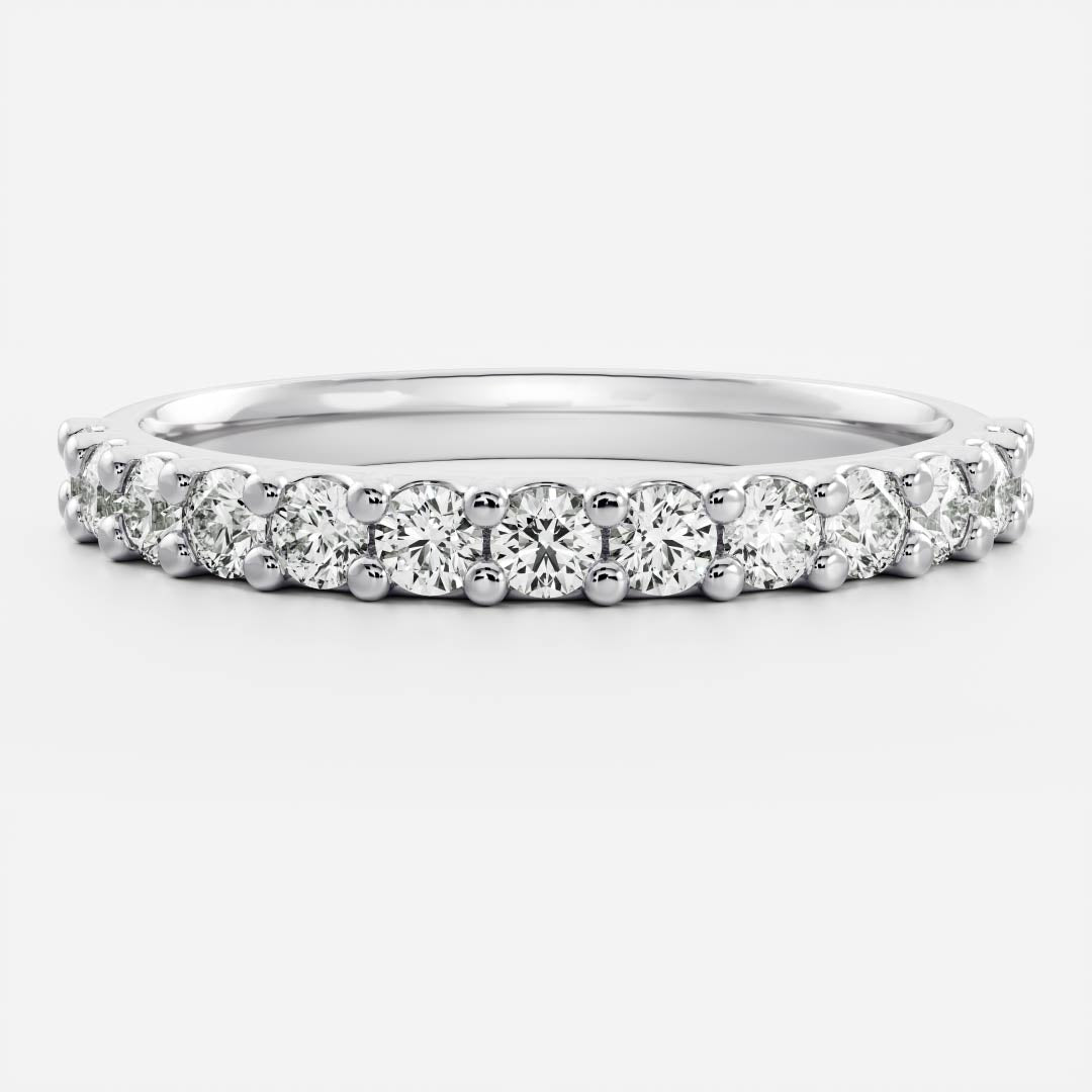 Round Pave Diamond Wedding Band