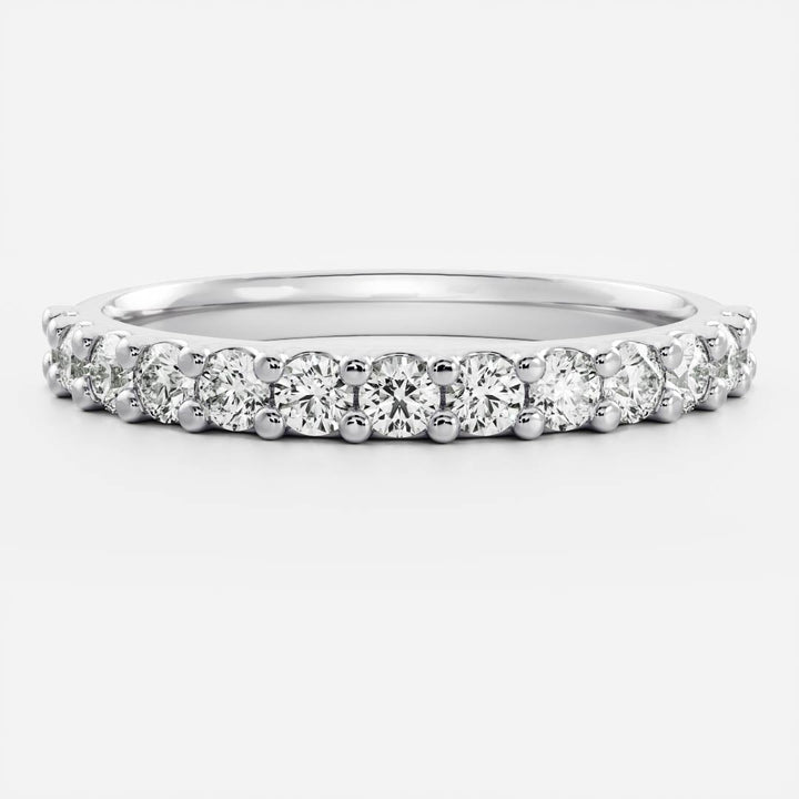 Round Pave Diamond Wedding Band