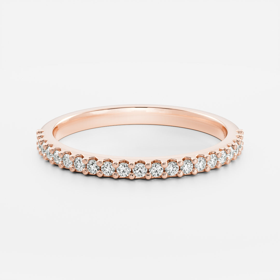 Round Lab Diamond Half Eternity Band