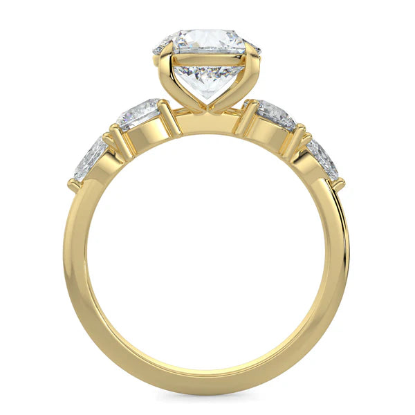 round cut five stone engagement ring 2 carat lab diamond USA