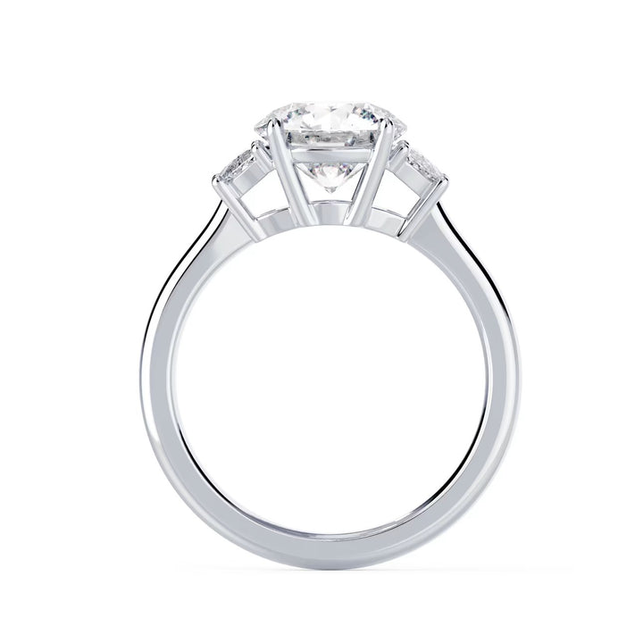 round cut three stone engagement ring 1.5 carat lab diamond USA