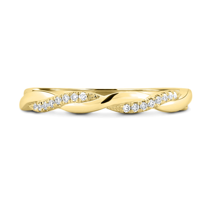 Round Diamond Twisted Pave 3/4 Eternity Wedding Band
