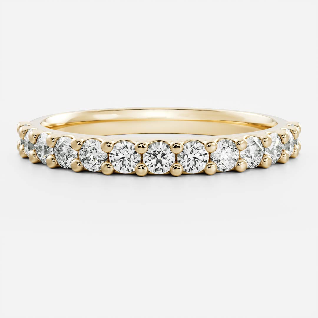 Round Lab Grown Diamond Eternity Pave Wedding Band