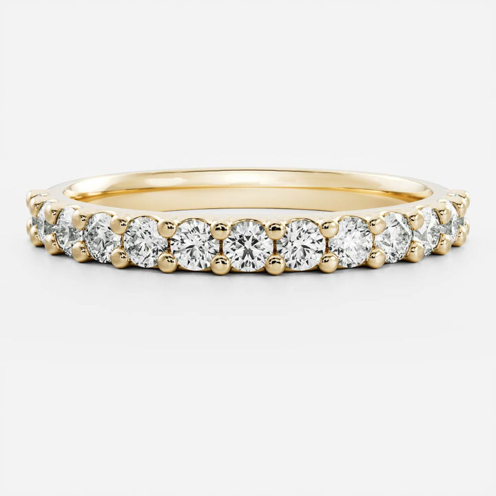 Round Lab Grown Diamond Eternity Pave Wedding Band
