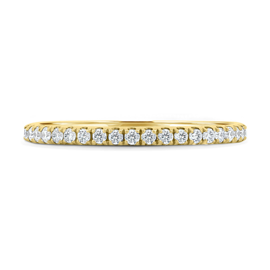 Round E/VS1 Lab Grown Diamond Pave Half Eternity Wedding Band