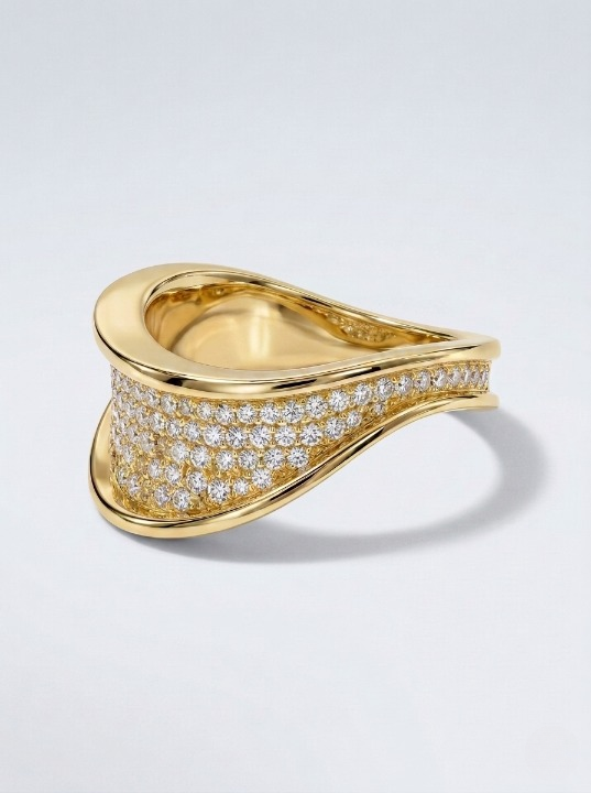 Round E/VS Lab Grown Diamond Channel Pave Unique Wedding Band