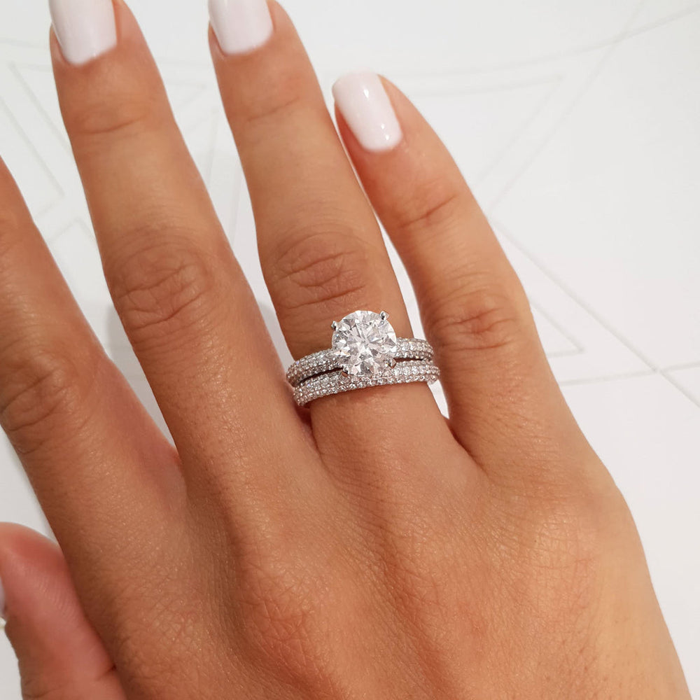Round Lab Diamond Bridal Set