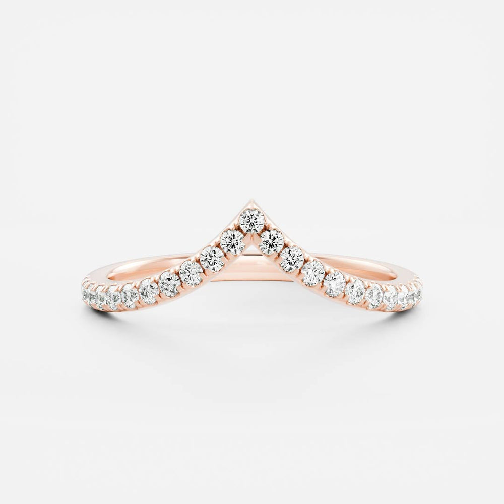 Round Curved Lab Diamond Wedding Band