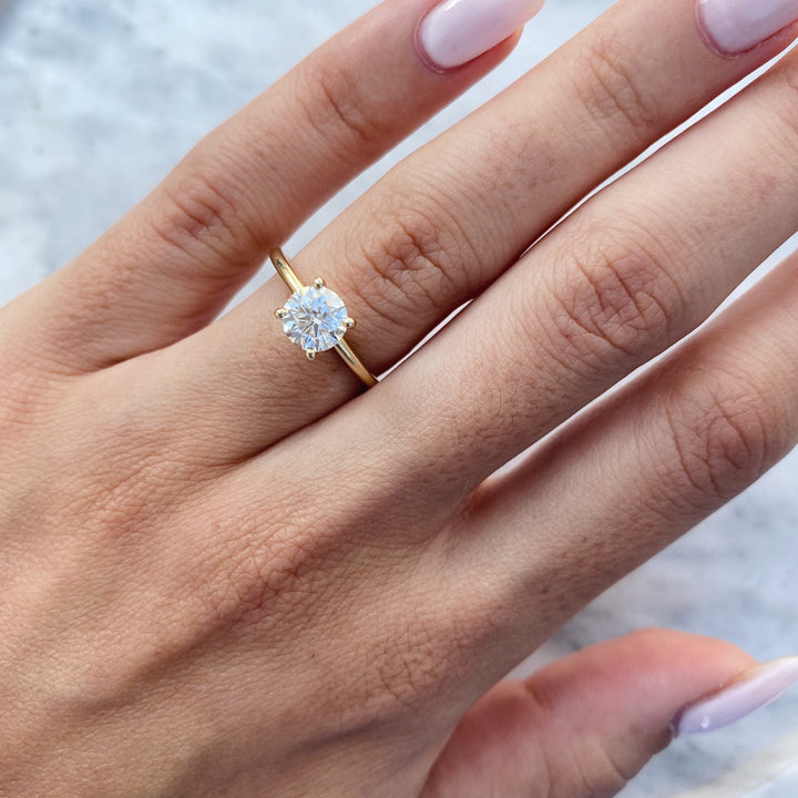 IGI Certified Round Lab Diamond Ring