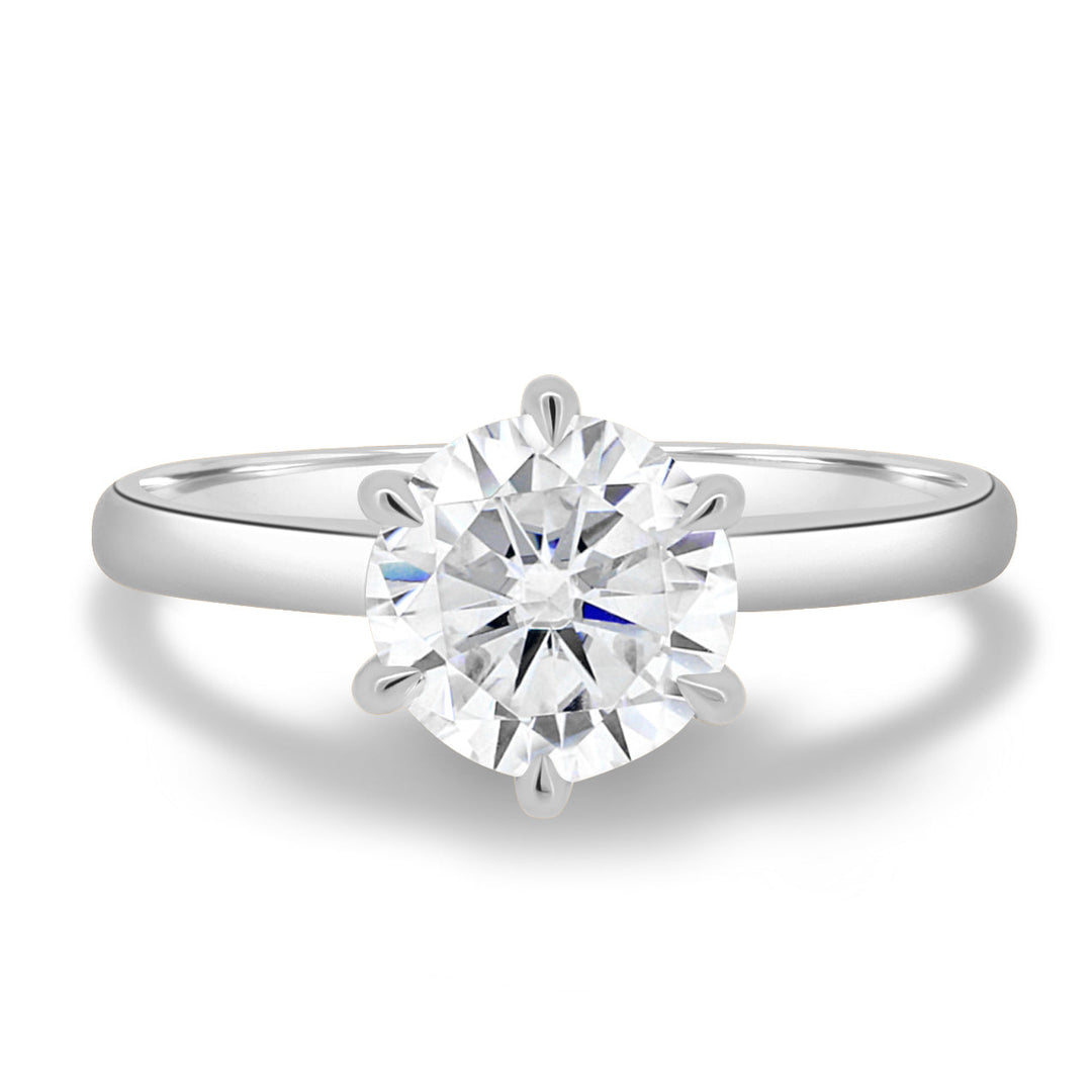 Round Lab Grown Diamond Solitaire Engagement Ring