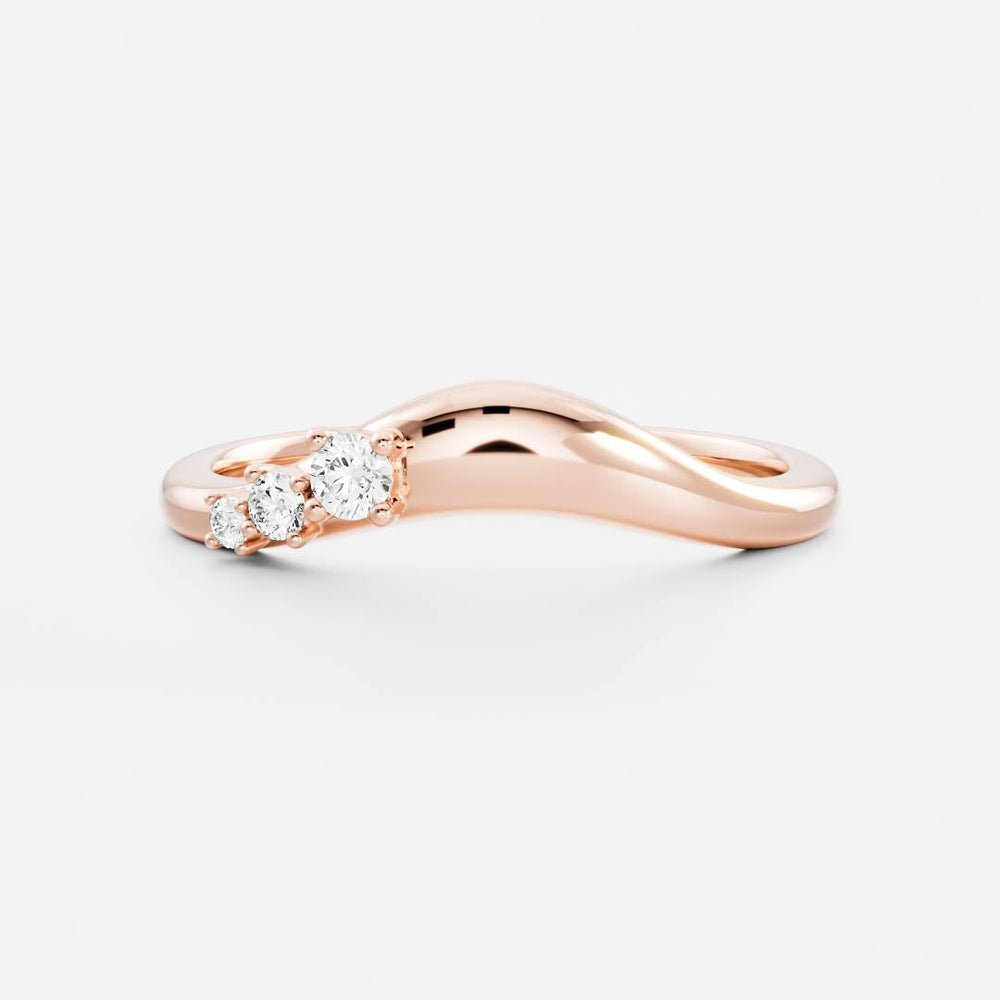 Round Curved Lab Diamond Wedding Band