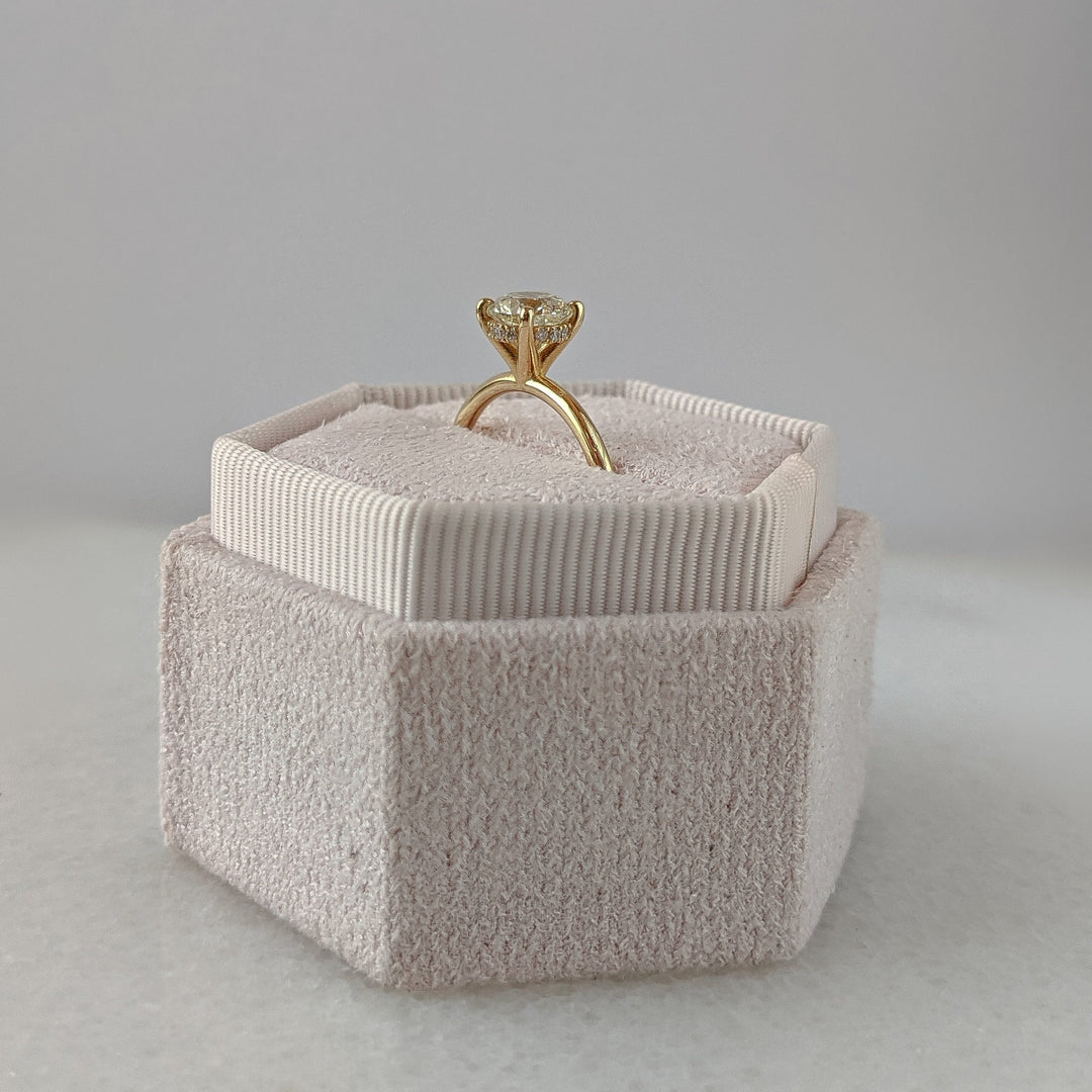 Round Hidden Halo Engagement Ring