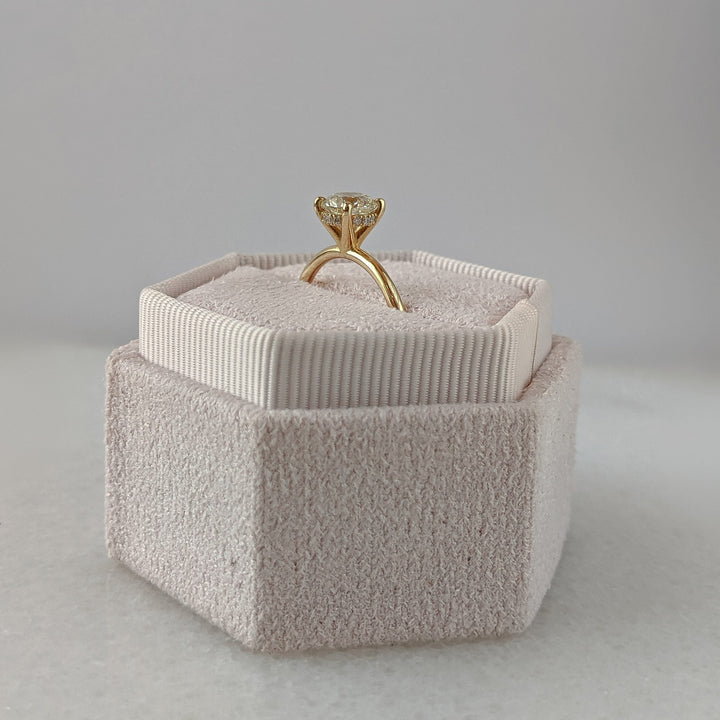 Round Hidden Halo Engagement Ring