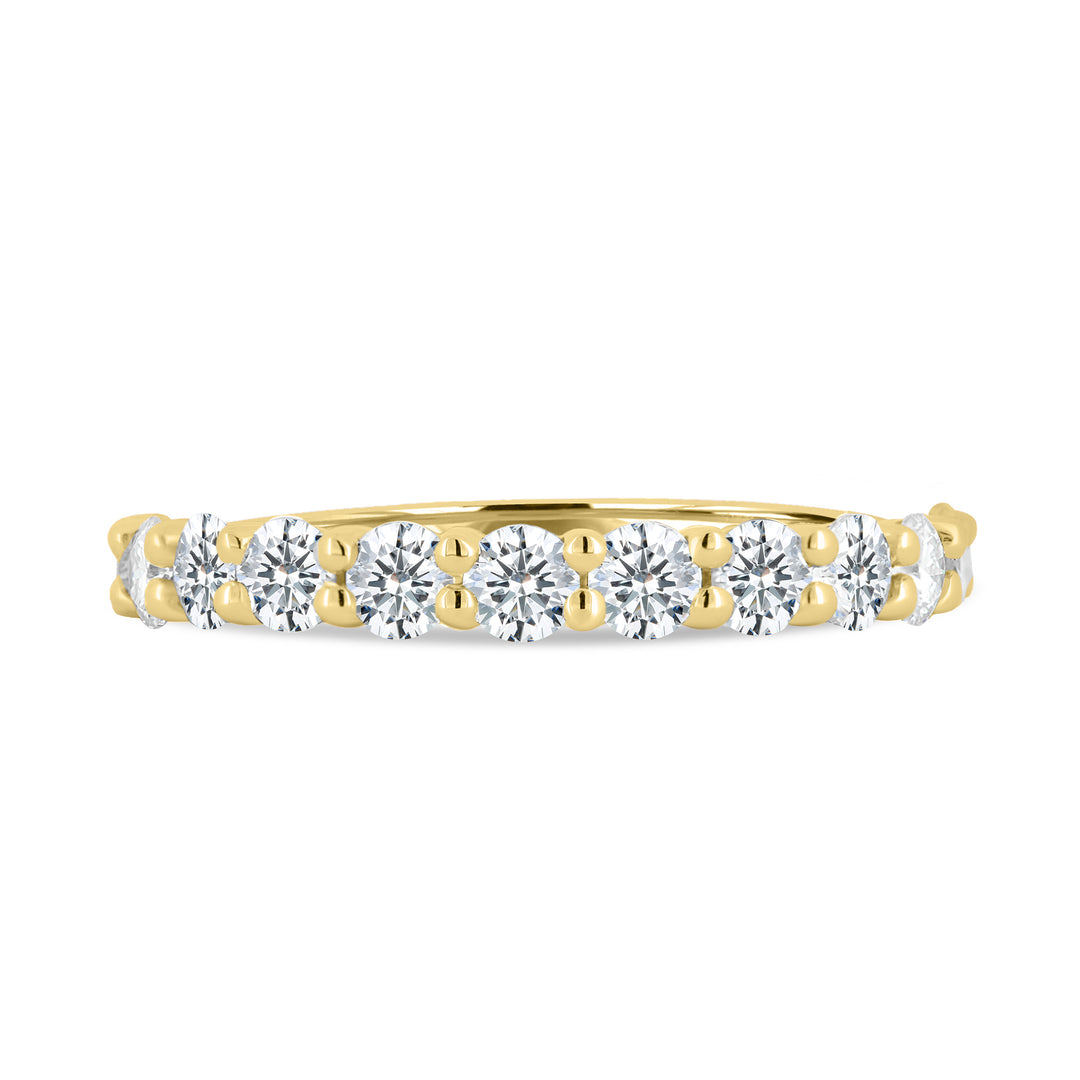 Round Lab Grown Diamond Half Eternity Wedding Band