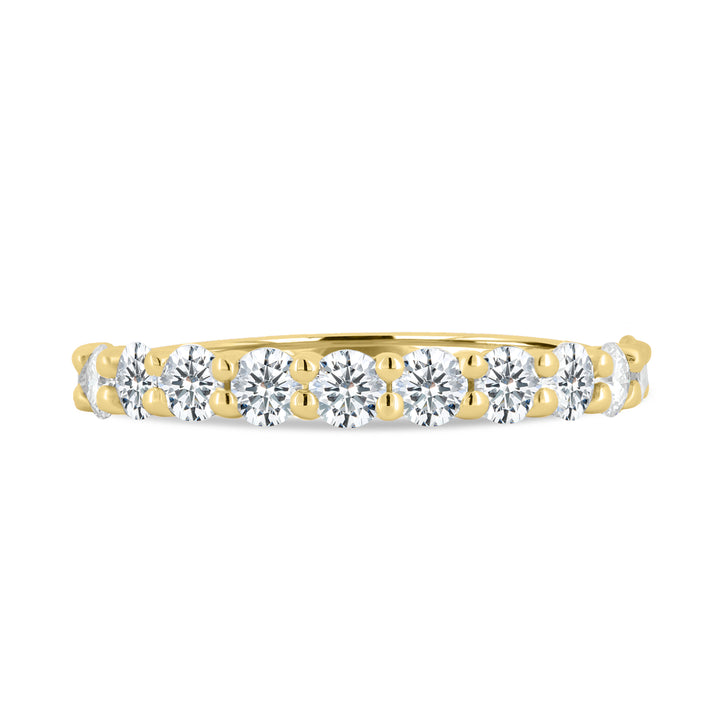 Round Lab Grown Diamond Half Eternity Wedding Band