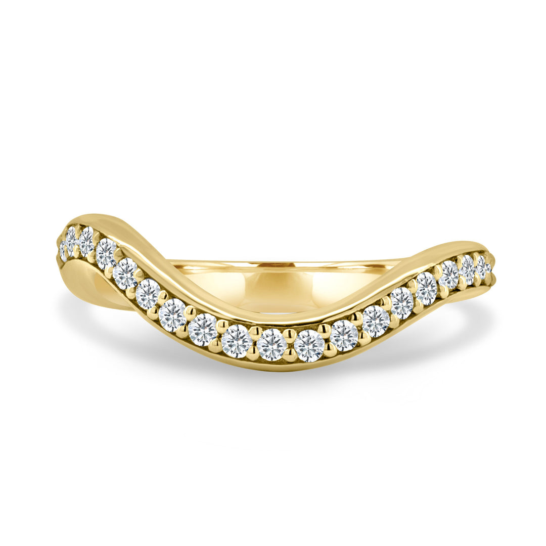 Round Lab Grown Diamond Pave Wave Wedding Band