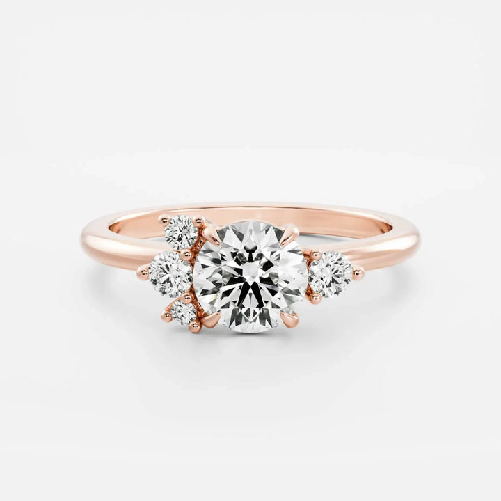 round cut cluster diamond engagement ring 2 carat lab grown IGI certified