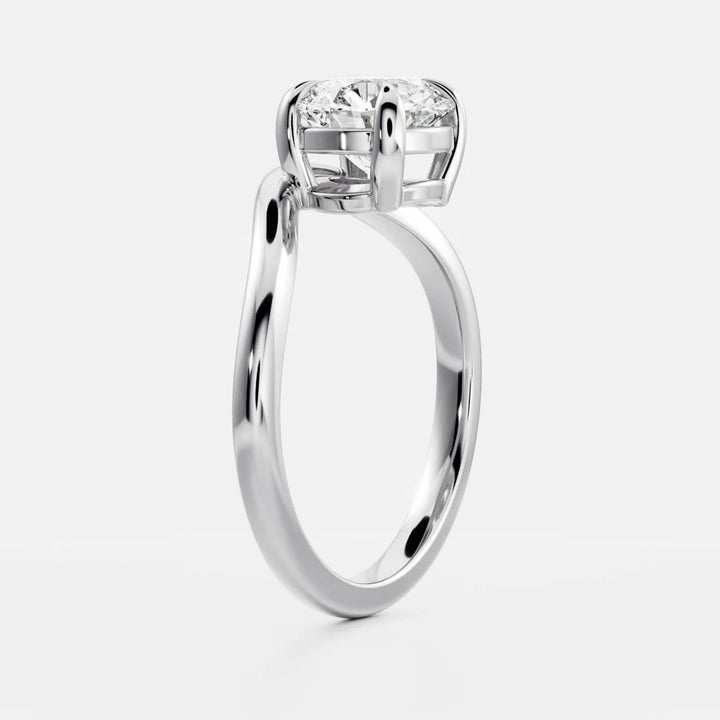 clean round curved engagement ring IGI USA