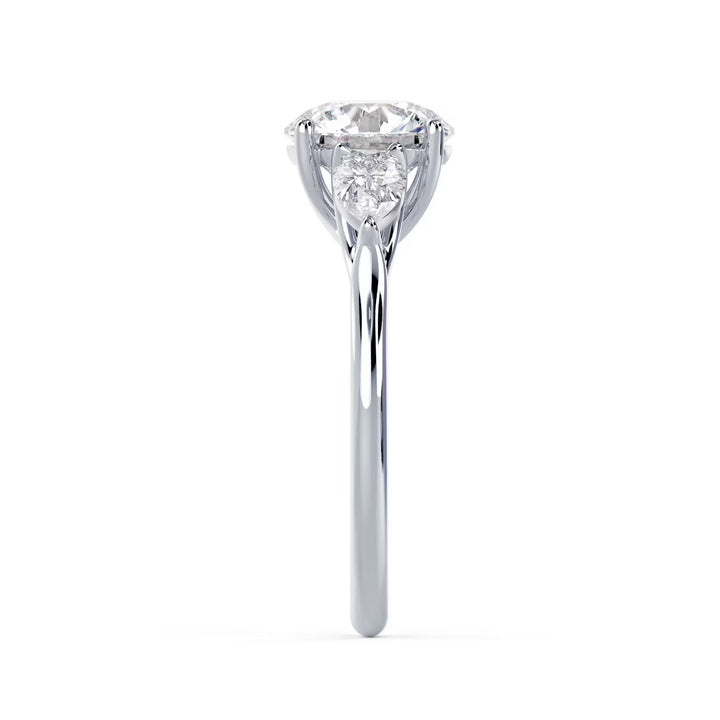 round side stone engagement ring lab diamond USA 1.5ct
