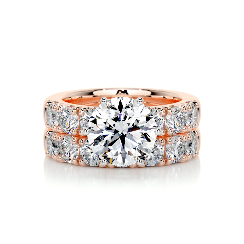 Round Pavé Diamond Ring Set