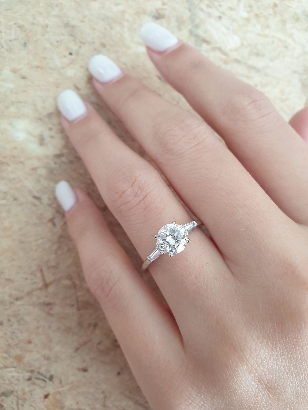 IGI Certified Round Lab Diamond Ring