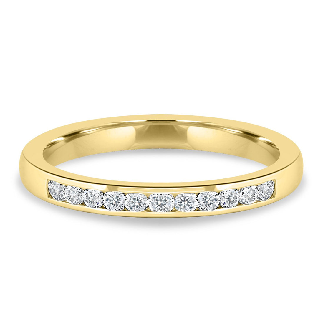 Round channel set wedding band
