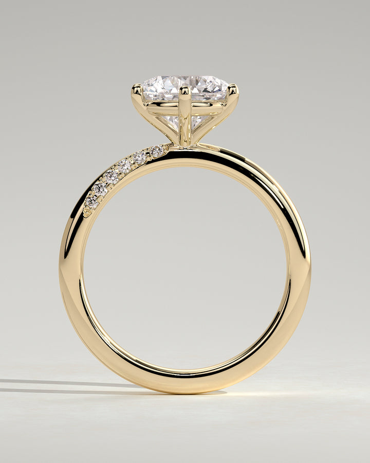 Round designer engagement ring