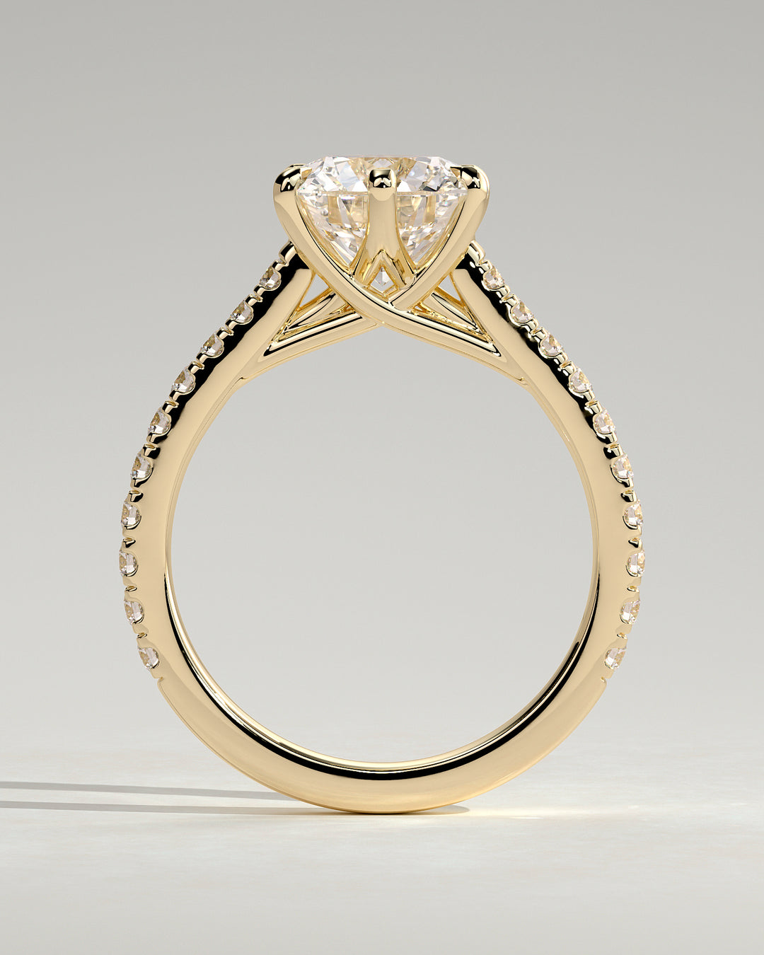 CVD diamond engagement ring round