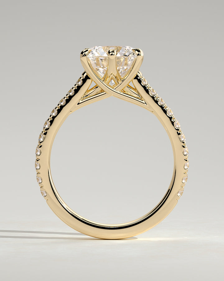 CVD diamond engagement ring round