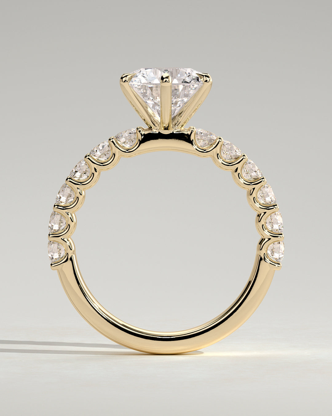 lab grown round solitaire engagement ring