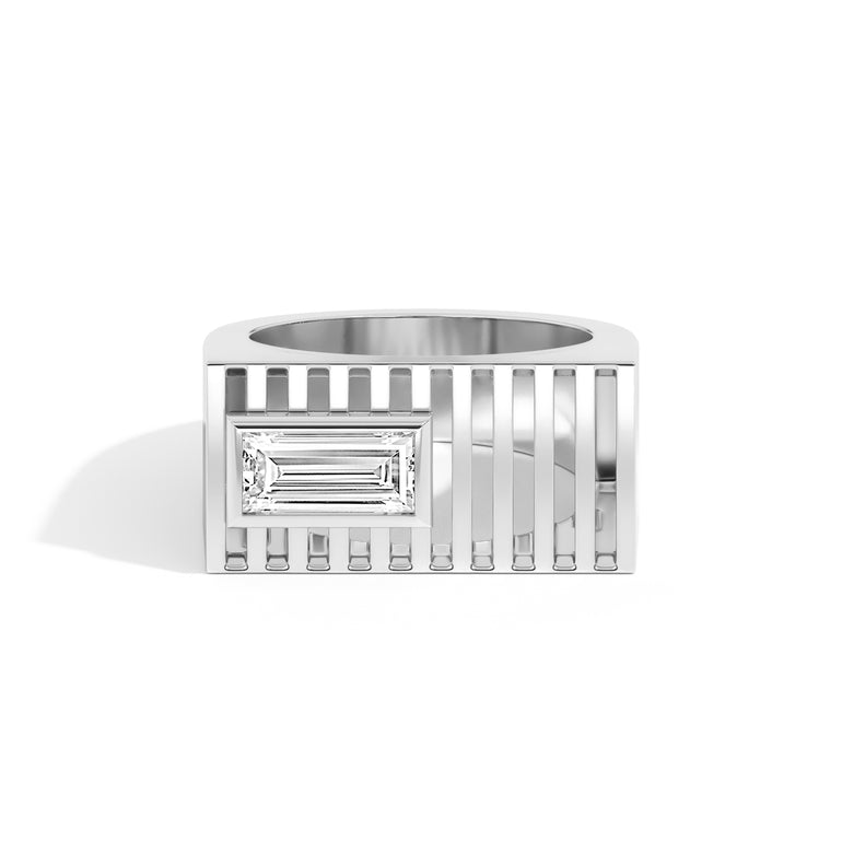 1.0ct Baguette Cut Diamond Unique Engagement Ring