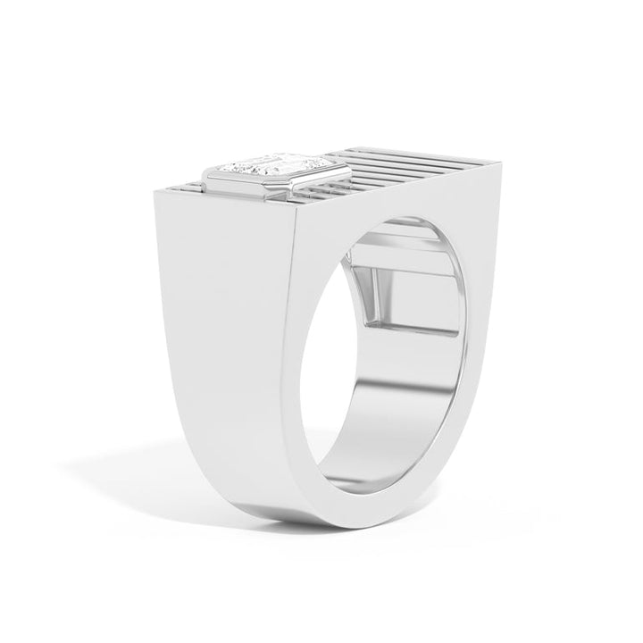 1.0ct Emerald Cut Diamond Unique Engagement Ring