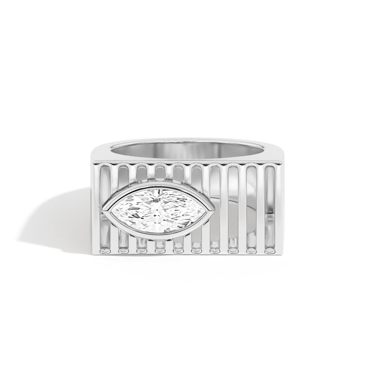 1.0ct Marquise Cut Diamond Unique Engagement Ring