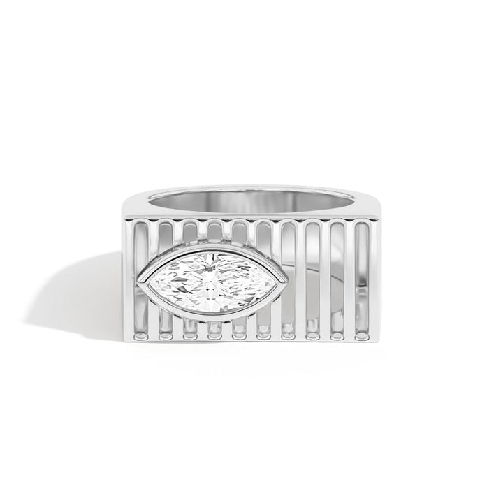 1.0ct Marquise Cut Diamond Unique Engagement Ring