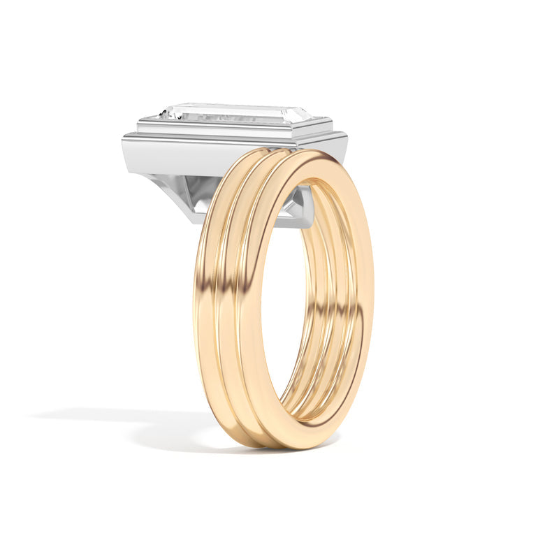 2.0ct Baguette Cut Bezel Diamond Unique Engagement Ring