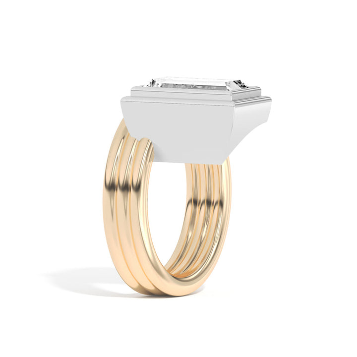 2.0ct Baguette Cut Bezel Diamond Unique Engagement Ring