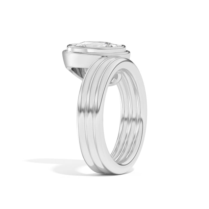 2.0ct Cushion Cut Bezel Diamond Unique Engagement Ring
