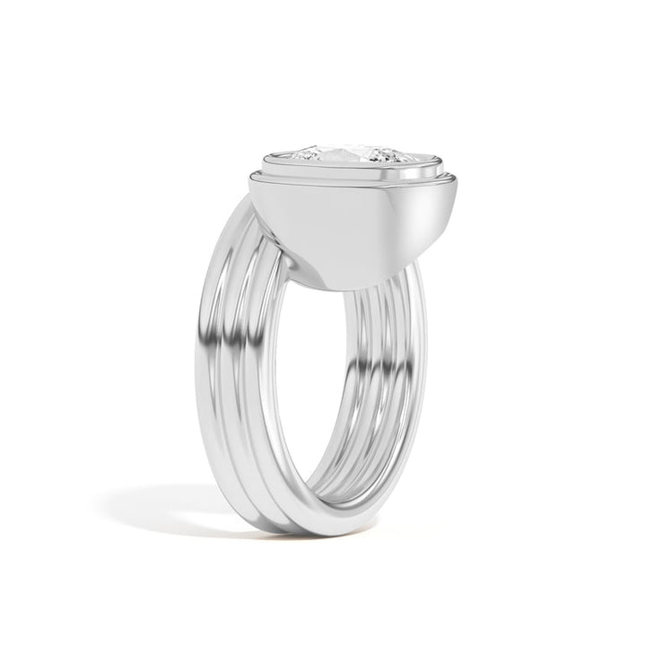 2.0ct Cushion Cut Bezel Diamond Unique Engagement Ring