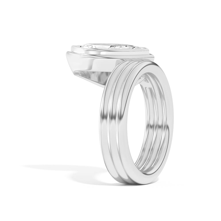 2.0ct Marquise Cut Bezel Diamond Unique Engagement Ring