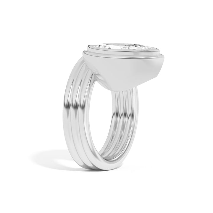 2.0ct Marquise Cut Bezel Diamond Unique Engagement Ring