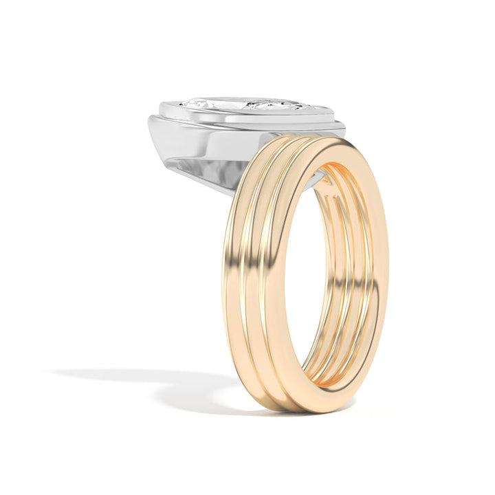 2.0ct Marquise Cut Bezel Diamond Unique Engagement Ring
